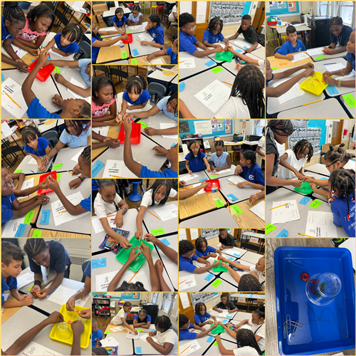 5th grade students working together in class to Save Sammy the worm.